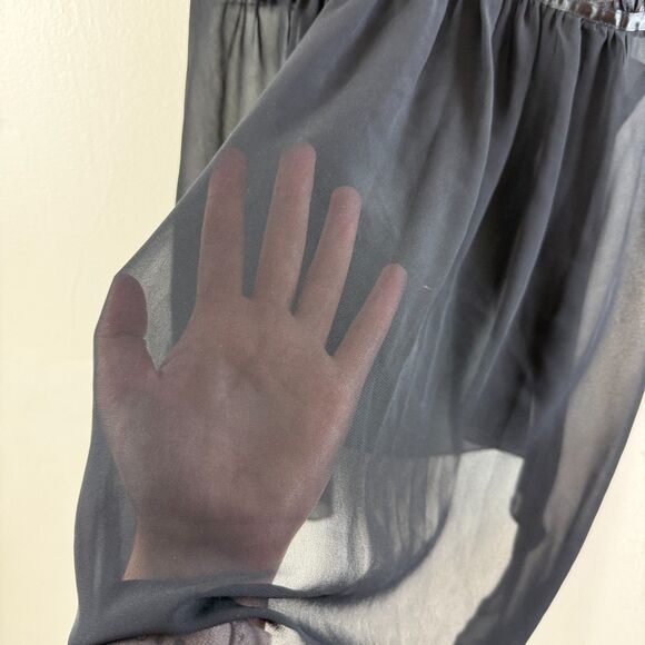 Vintage Y2K Babydoll Tank Top V Neck Fairy Sheer Lace Whimsigoth Linea Donatella - Picture 4 of 10